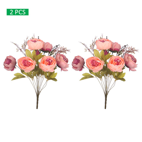 Set Artificial Silk Peony Bunch Flowers