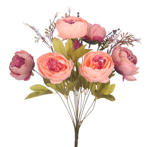 Set Artificial Silk Peony Bunch Flowers