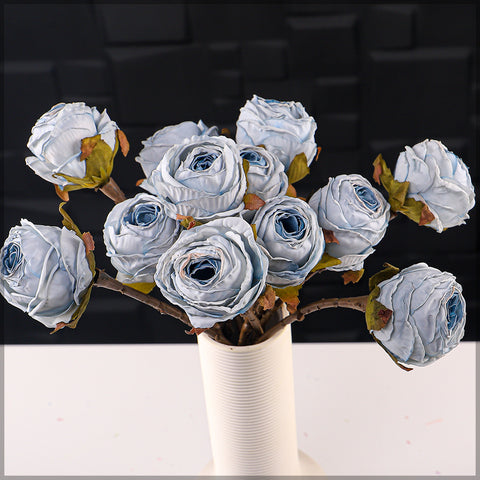 2 bunches Artificial Silk Retro Rose Flowers Bouquet