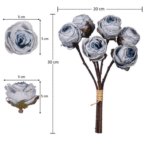 2 bunches Artificial Silk Retro Rose Flowers Bouquet