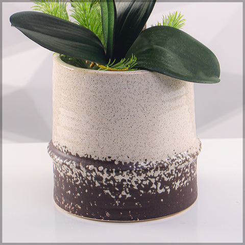 Cream Rust Ceramic Table Pot