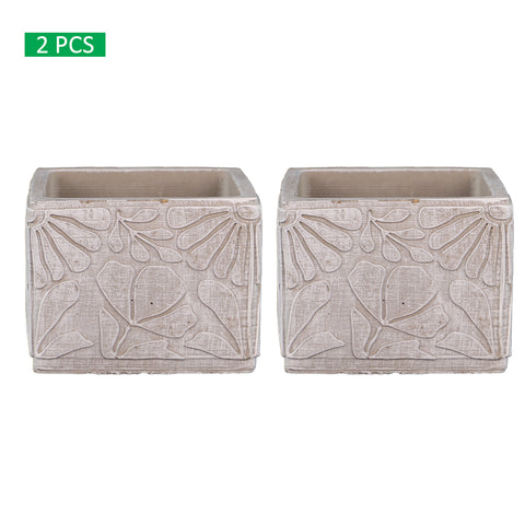 Square Cement Decorative Vase