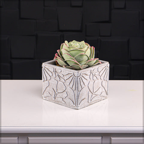 Square Cement Decorative Vase