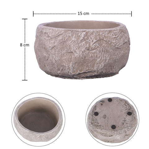 Stone Design Round Cement Vase