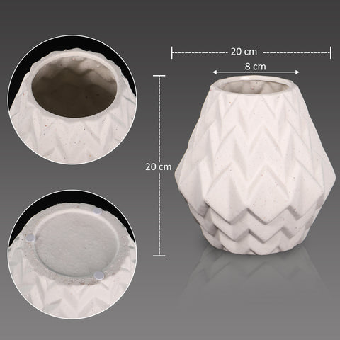 Contemporary white ceramic vase for living room