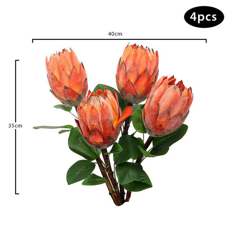 Artificial Orange King Protea Flower