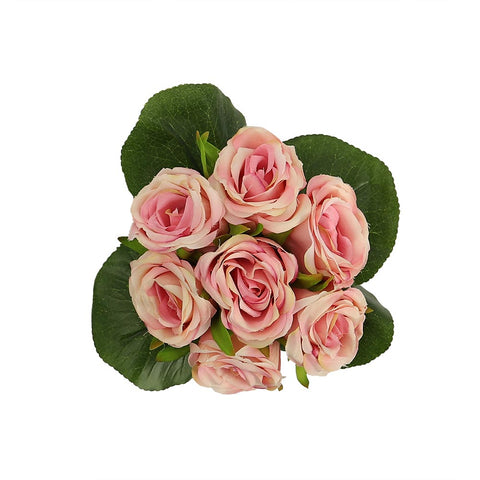 Buy 7 Heads Pink Artificial Silk Rose Flower