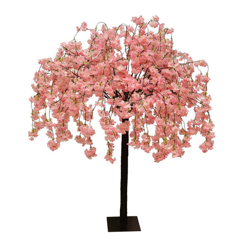 Lifelike pink flowering cherry tree