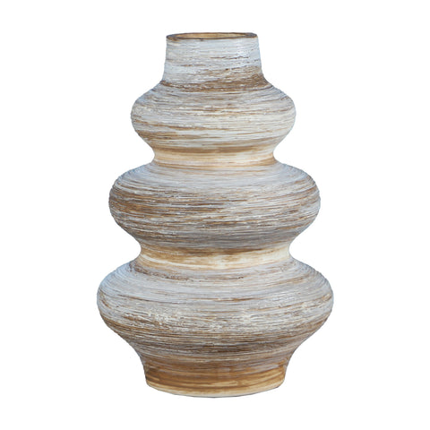 Rustic White Brown Ceramic Vase