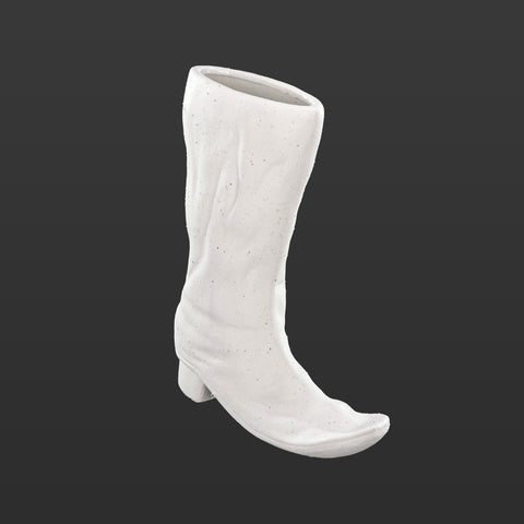 White Boots Design Ceramic Vase