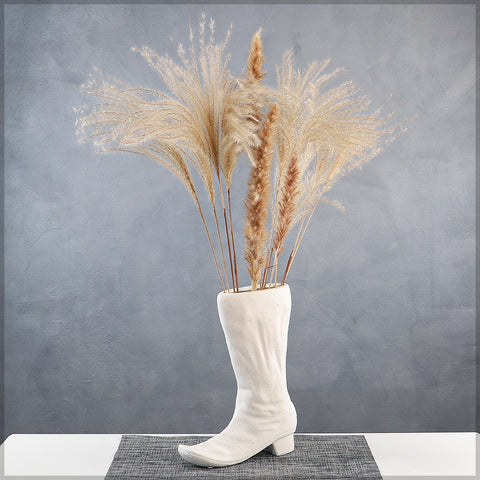 White Boots Design Ceramic Vase