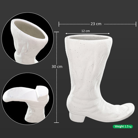 White Boots Design Ceramic Vase