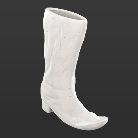 White Boots Design Ceramic Vase