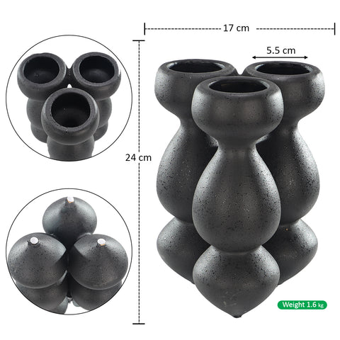 Black Organic Shaped Ceramic Vase