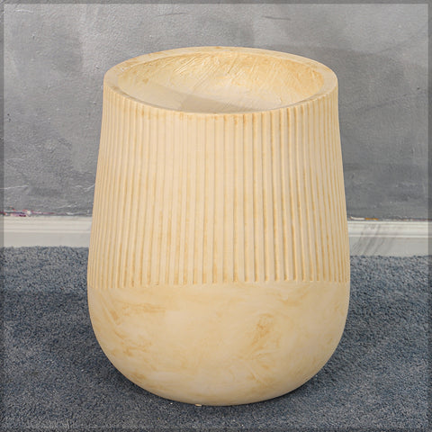 Large round magnesium oxide planter for indoor use