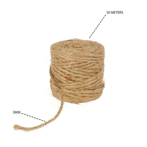 50 Meters 3mm Natural Jute Rope