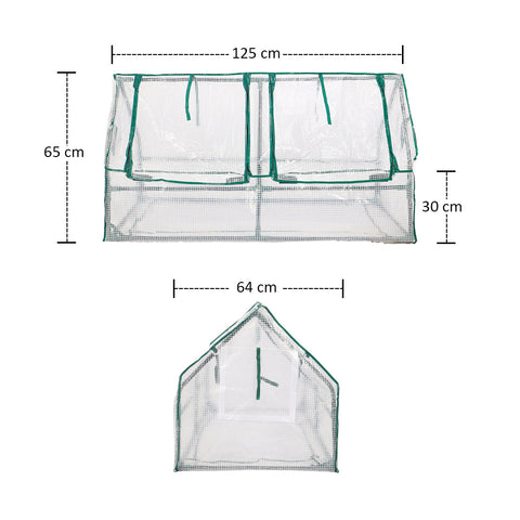 Portable garden greenhouse with 4 wired shelves for vegetables