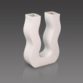 Wavy U-shaped ceramic vase