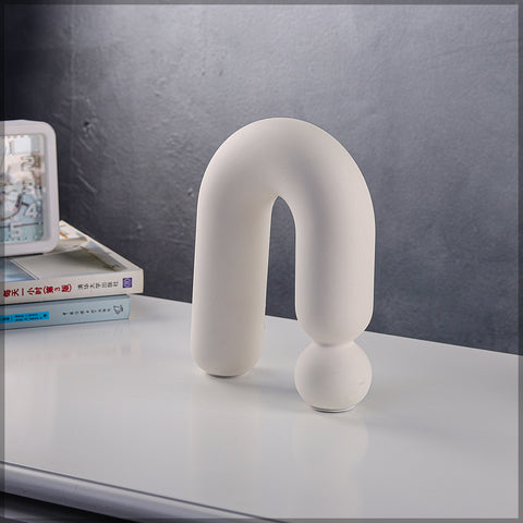 White Ceramic Table Top Bubble Design Vase