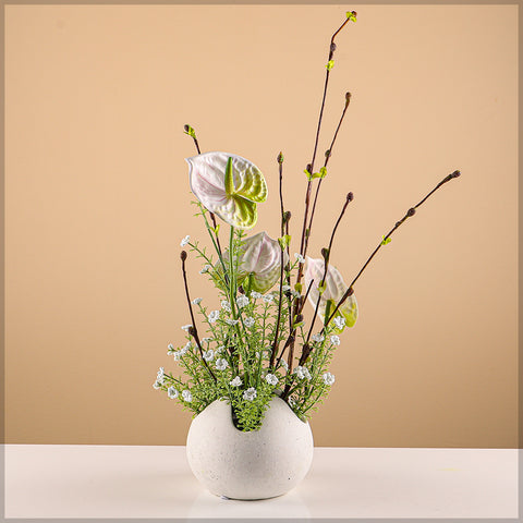 Tall white ceramic vase for minimalist decor