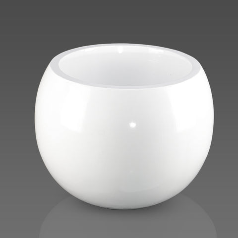 White ceramic round plant pot Dubai