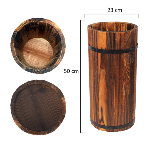 Wooden Cylindrical Shaped Vase