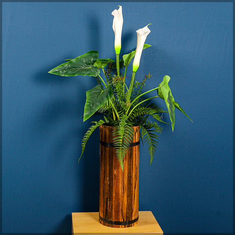 Wooden Cylindrical Shaped Vase