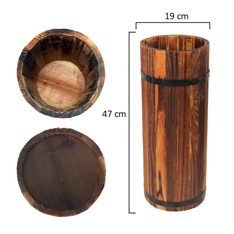 Wooden Cylindrical Shaped Vase