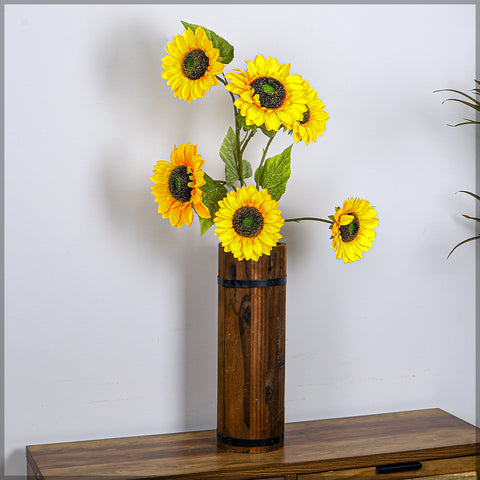 Wooden Cylindrical Shaped Vase