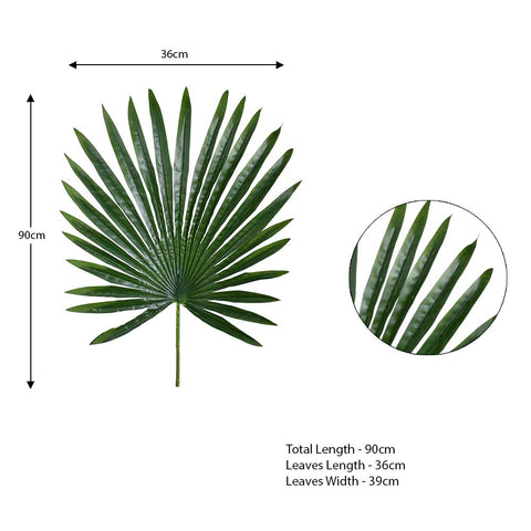 Tropical palmetto artificial leaf